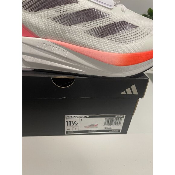Adidas Duramo Speed M Mens Running Shoes 11.5 White&Pink Lightweight Mesh Upper - Picture 6 of 11